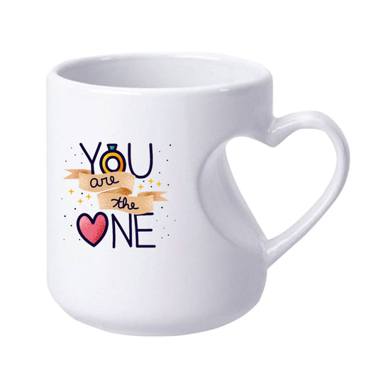Chillaao You Are The One Heart Cut White Mug