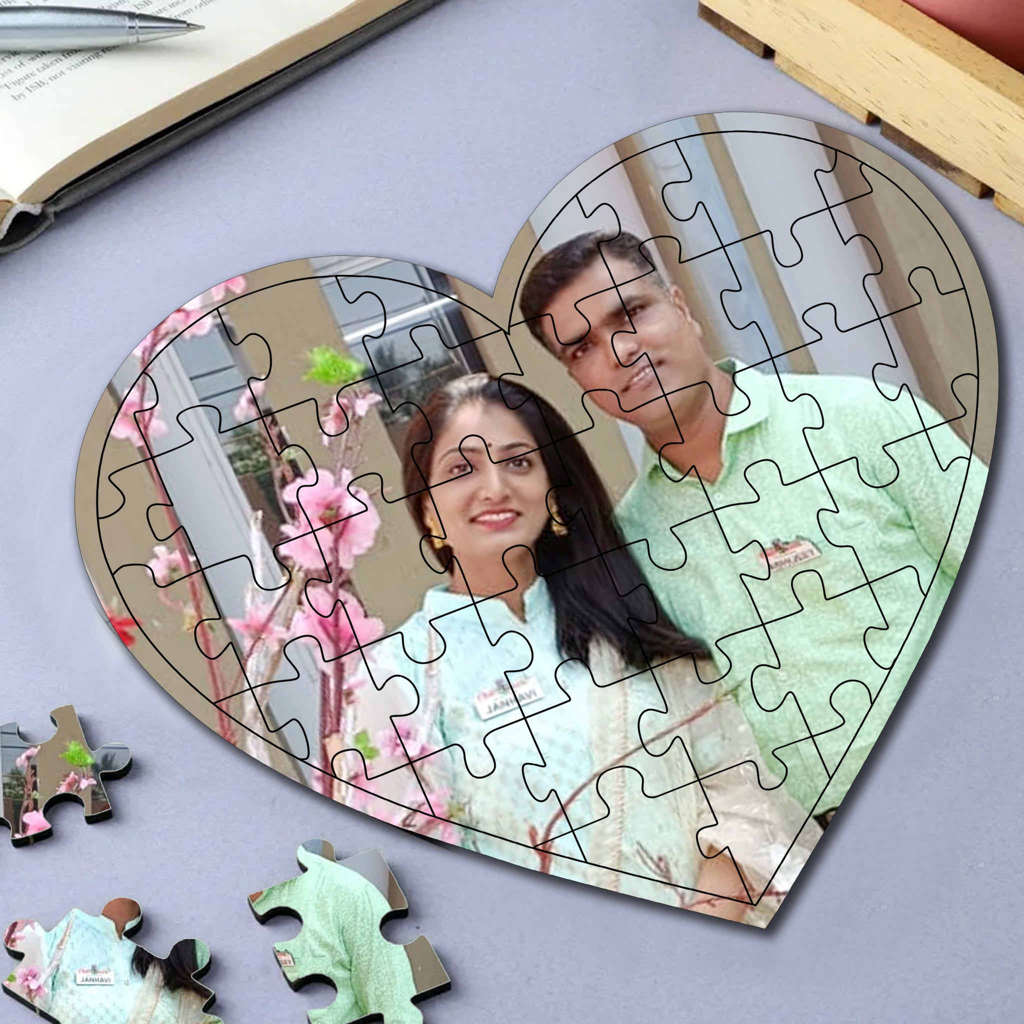 Chillaao Personalized Mdf Heart Photo Puzzle