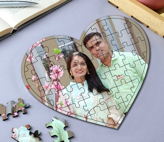 Chillaao Personalized Mdf Heart Photo Puzzle