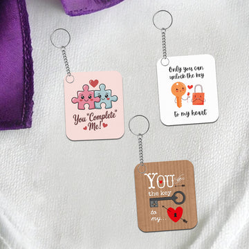 Chillaao Acrylic keychain -Funny Love Quotes (Set of 3 )