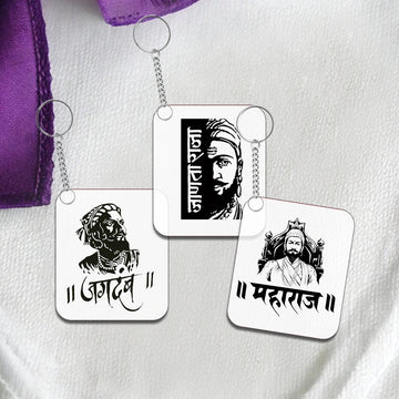 Chillaao Acrylic keychain - Shivaji Maharaj (Set of 3 )