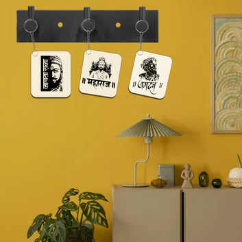 Chillaao Acrylic keychain - Shivaji Maharaj (Set of 3 )