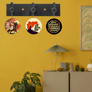 Chillaao Acrylic keychain - Shivaji Maharaj -1 (Set of 3 )