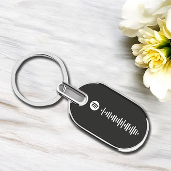 Metal Bar Spotify Keyring – Laser Engraved