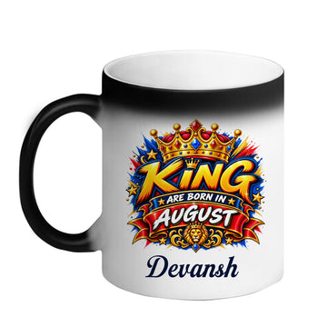 Chillaao Personalised King Are Born In August Magic Mug