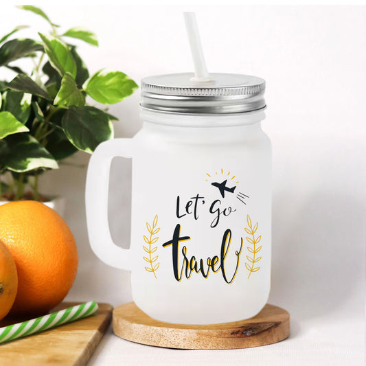 Chillaao Let Go Travel Frosted Mason Jar