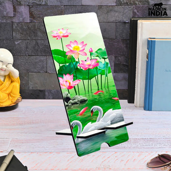 Chillaao Beautiful swan with lotus Mobile Stand