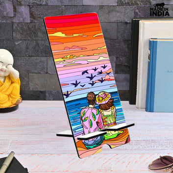 Chillaao Beach Sunset Painting Mobile Stand