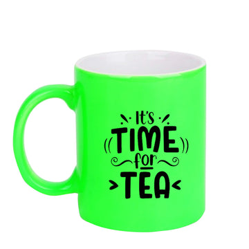 Chillaao Its time for tea neon Green  mug