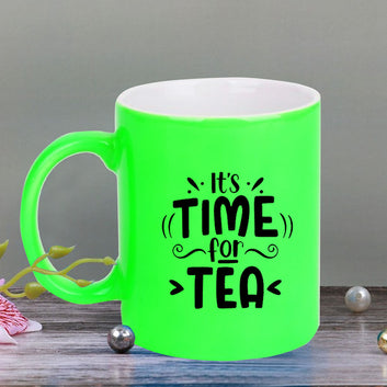 Chillaao Its time for tea neon Green  mug