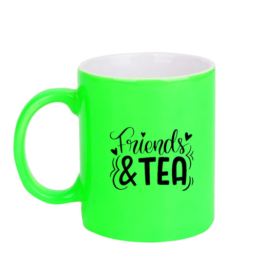 Chillaao Friends and Tea neon Green  mug