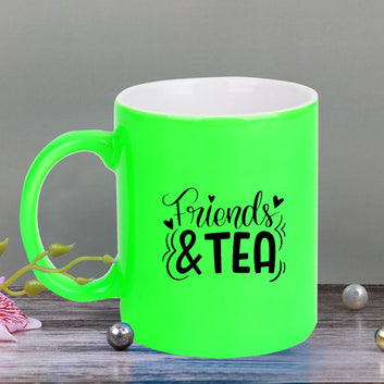 Chillaao Friends and Tea neon Green  mug