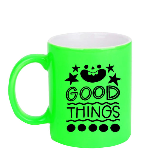 Chillaao Good things  neon Green  mug