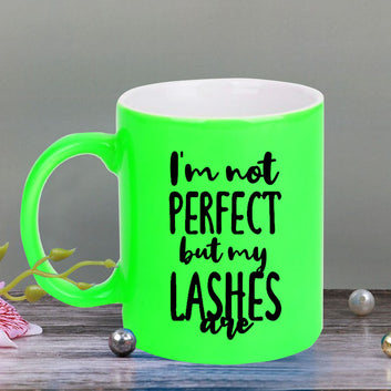 Chillaao I am not perfect neon Green  mug