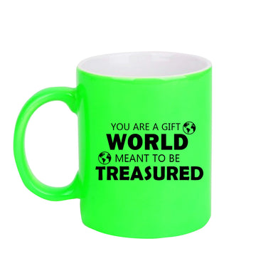 Chillaao  You are a gift world  neon Green  mug