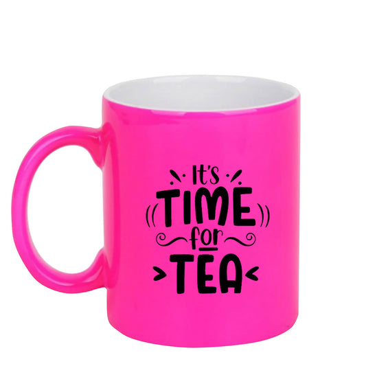 Chillaao Its time for tea neon Pink  mug