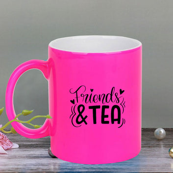 Chillaao Friends and Tea neon Pink  mug