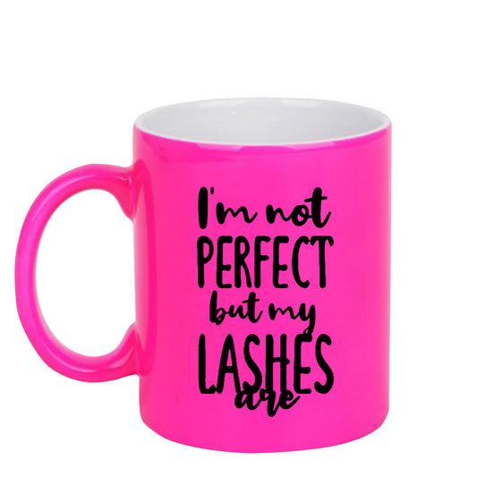 Chillaao I am not perfect neon Pink  mug