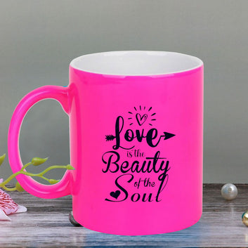 Chillaao Believe you deserve everything  neon Pink  mug