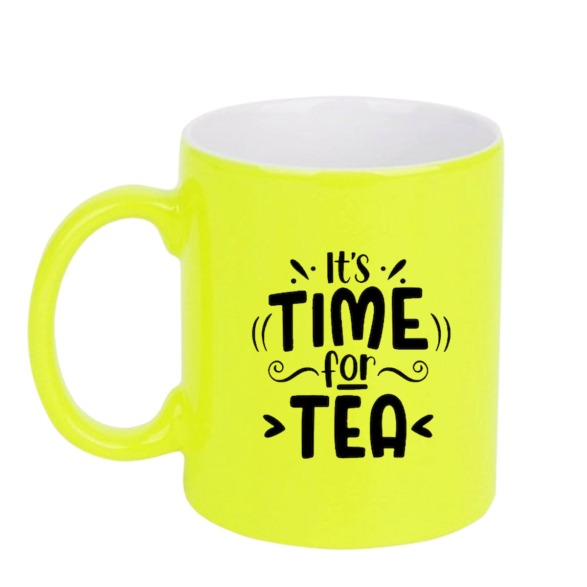 Chillaao Its time for tea neon Yellow  mug