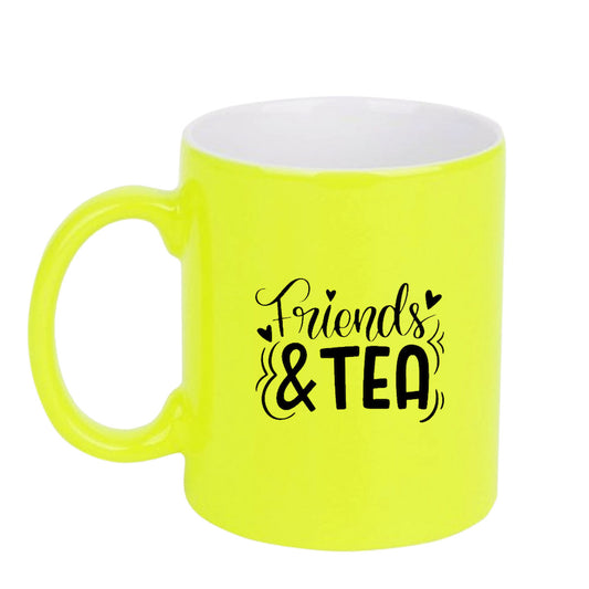 Chillaao Friends and Tea neon Yellow  mug