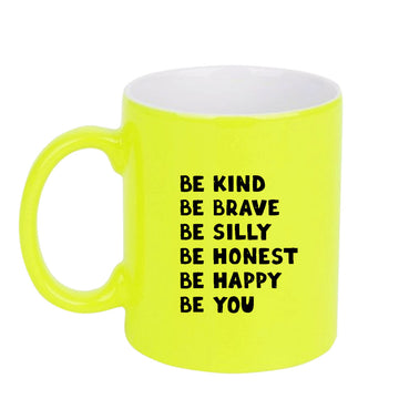 Chillaao Be Kind neon Yellow  mug