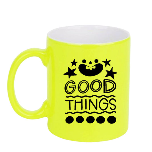 Chillaao Good things  neon Yellow  mug