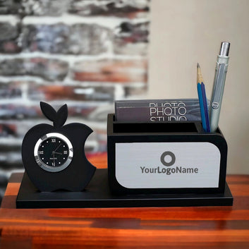 Chillaao Personalized Pen Holder With Clock