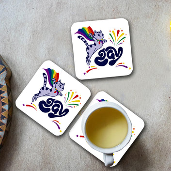 Chillaao Meow Gay Pride Coaster ( Set Of 4 )
