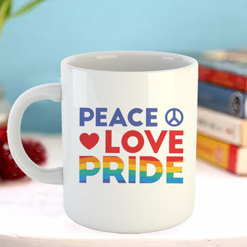Chillaao Peace Love Pride Coffee Mug