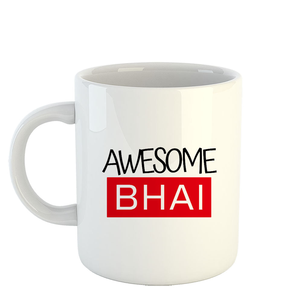 Chillaao Awesome Bhai White Mug