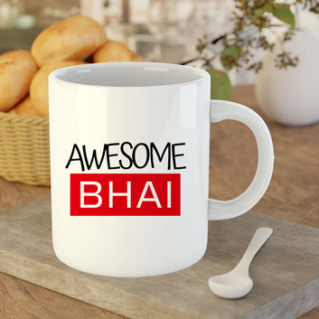 Chillaao Awesome Bhai White Mug