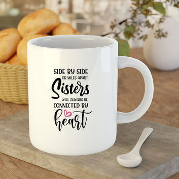 Chillaao Side by side or miles apart sister  White Mug