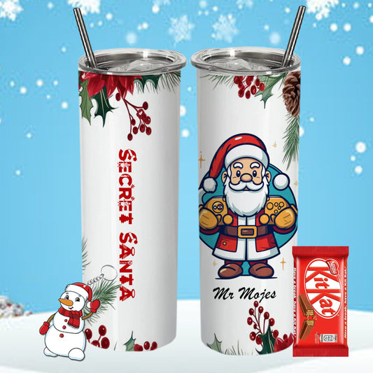 Chillaao Secret Santa Personalized Skinny Tumbler
