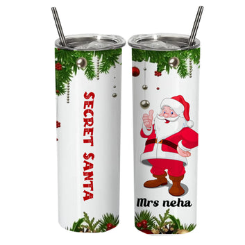 Chillaao Secret Santa Personalized Skinny Tumbler