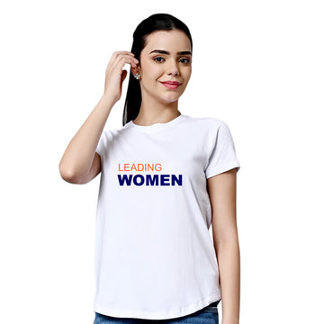 Chillaao Leading Women White Round Neck Tshirt