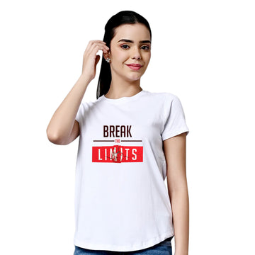Chillaao Break the limits White Round Neck T-shirt