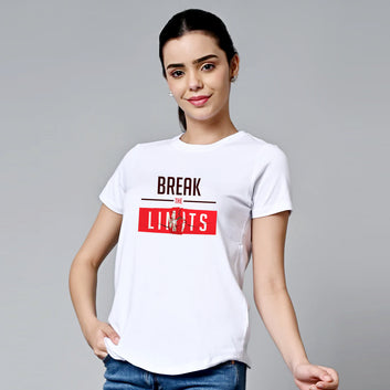Chillaao Break the limits White Round Neck T-shirt