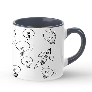 Ideas Doodle Inner Color Black Tea Mug 180ml