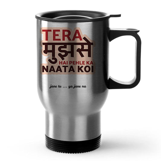 Tera Mujhse Hai Silver Tavel Mug 470ml