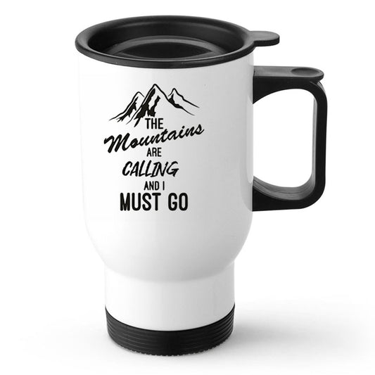 Mountains Are Calling White Travel Mug 470ml